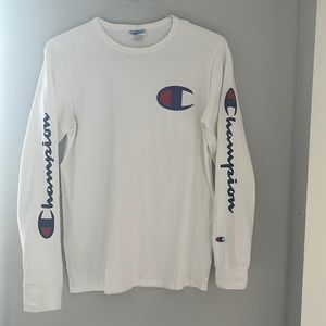 Mens medium white champion long sleeve